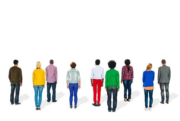 istock Multiethnic Group of People Standing Rear View 485348908