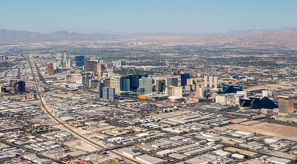 Las Vegas aerial view of the Strip Las Vegas aerial view of the Strip the strip las vegas stock pictures, royalty-free photos & images