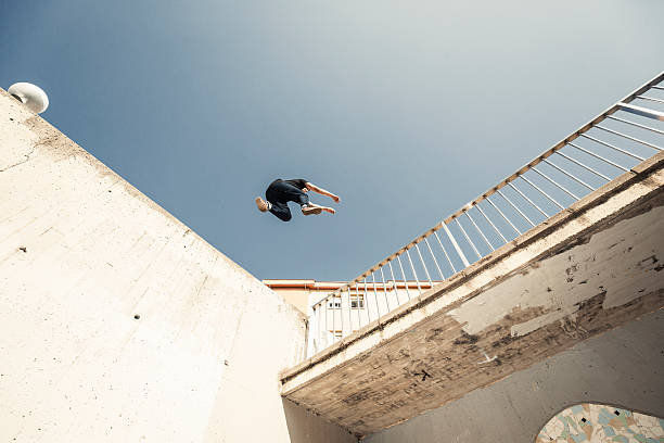 istock Practicing parkour in the city 485355882