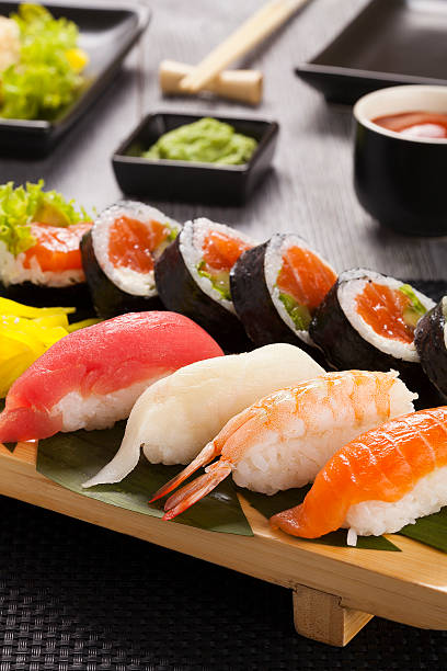 istock The composition of nigiri sushi 485356004