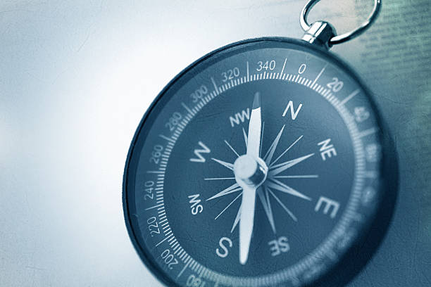 istock compass in vintage style on mulberry paper texture 485356064