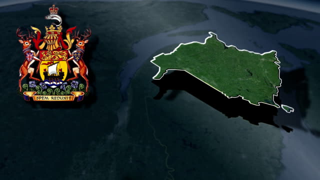 New Brunswick white Coat of arms animation map