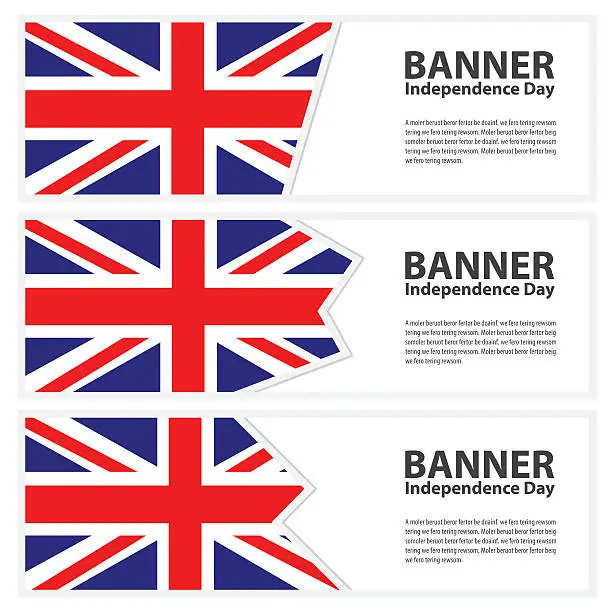 Vector illustration of united kingdom  Flag banners collection independence day