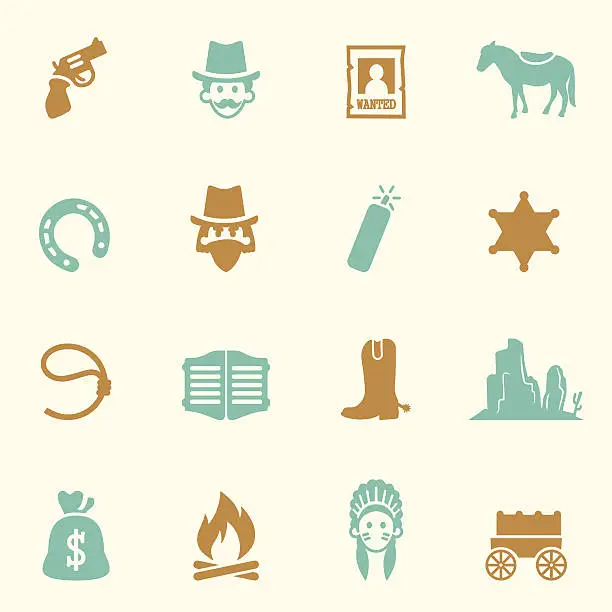 Vector illustration of Cowboy Icons Color Series| EPS10