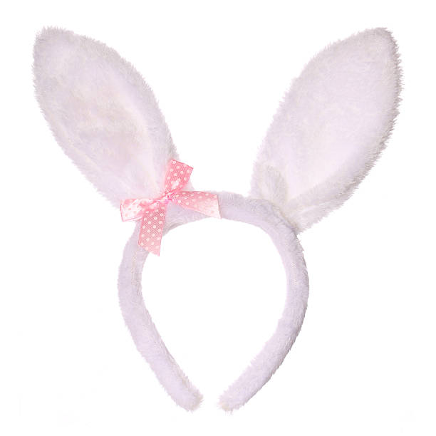 istock Easter bunny ears with pink bow isolated 485370915