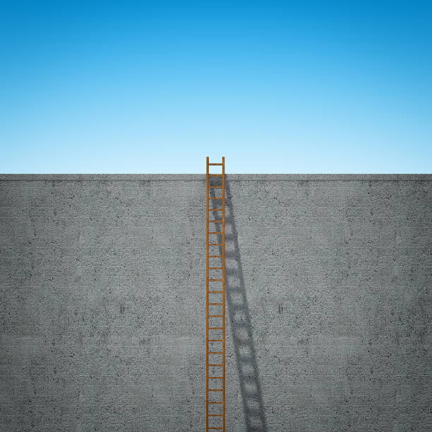 istock Stairway up to wall 485371662