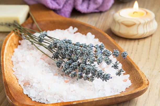 istock Lavender and Sea Salt Spa Still Life 485372470