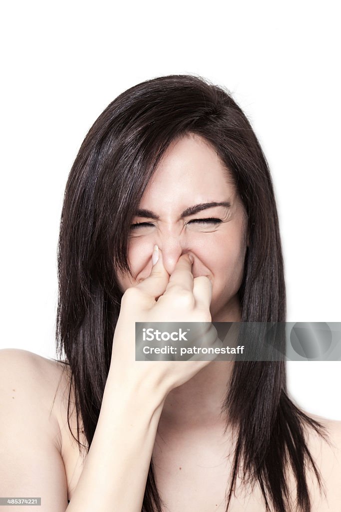 Ragazza profumato di un cattivo odore - Foto stock royalty-free di Adolescente