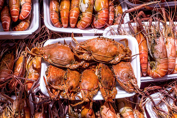 istock Grilled rawn and Grilled Crab Delicious Seafood 485374851