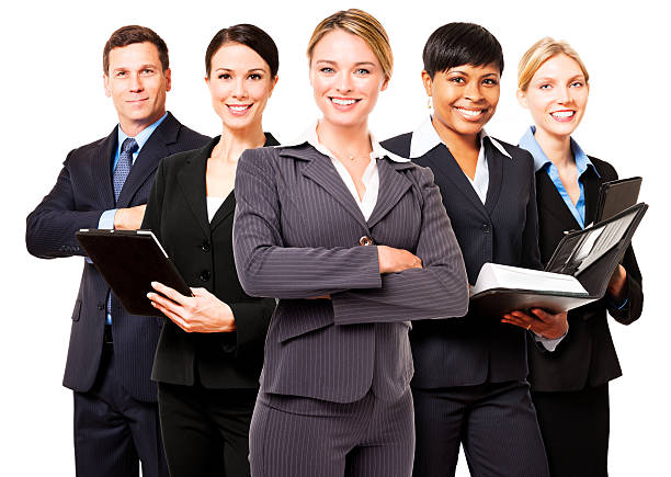 istock Five Business People Team Isolated on White Background 485374933
