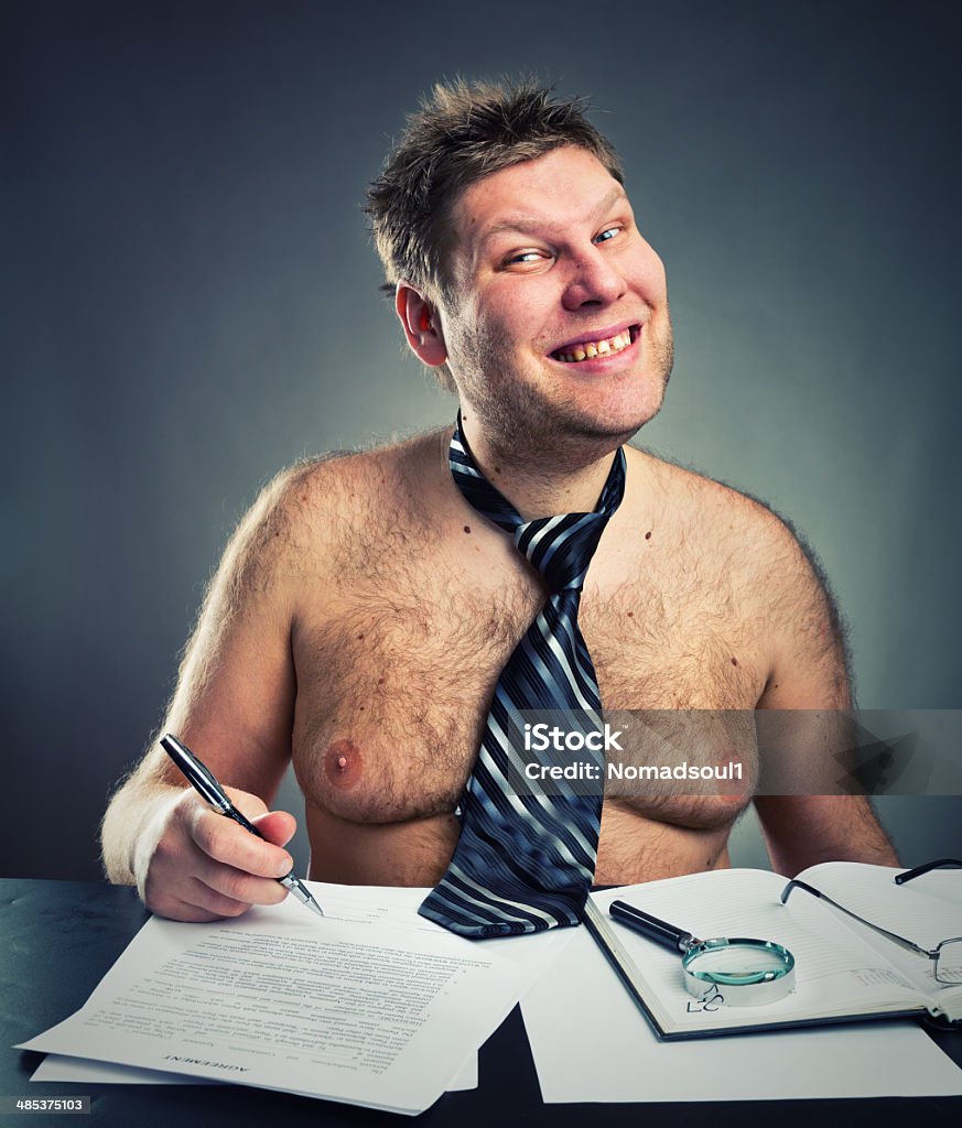 Sonriente hombre de negocios funny - Foto de stock de Corbata libre de derechos