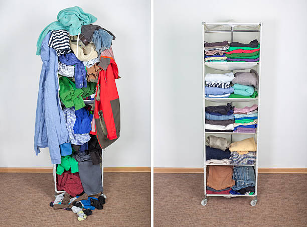 istock wardrobe before and after cleaning up 485375612