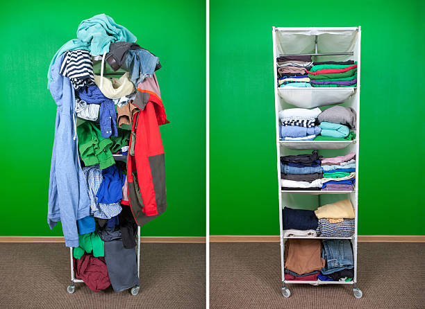 istock wardrobe before and after cleaning up 485375618