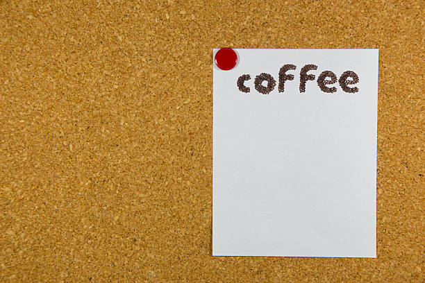 istock coffee word on paper in cork board 485376472