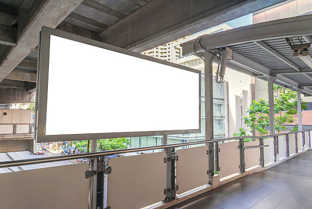 istock large blank billboard on overpass with city view background 485381484