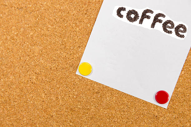 istock coffee word on paper in cork board 485381674