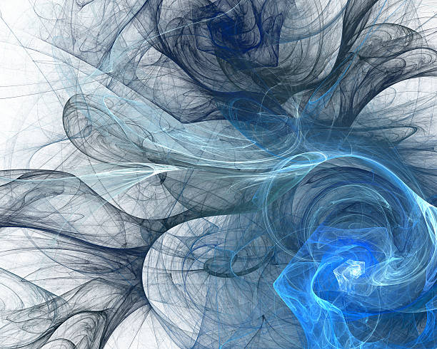 istock Abstract fractal design. Blue smoke on white. 485382568