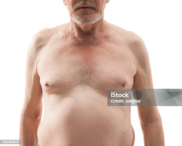 Senior Man With Naked Torso Stock Photo - Download Image Now - Chest - Torso, Naked, Senior Men