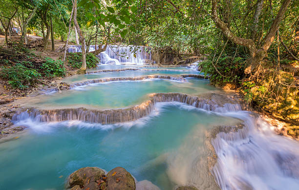 istock Waterfall in rain forest (Tat Kuang Si Waterfalls at Laos. 485384382