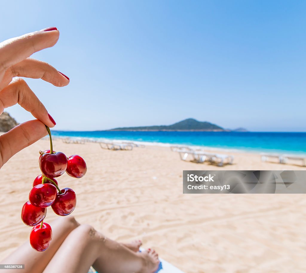 Cherries on the sea shore 2015 Stock Photo