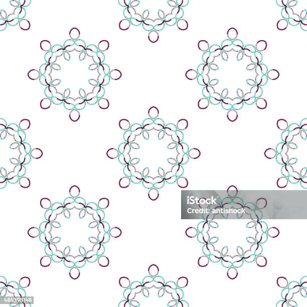 Seamless Vector Geometric Abstract Pattern Creative Round Shapes Made Of Stock Illustration - Download Image Now