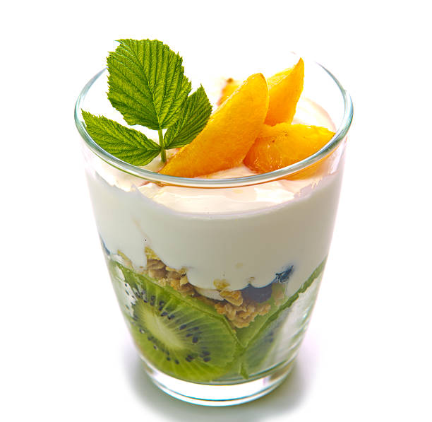 istock Fresh Yogurt with kiwi isolated. 485400648