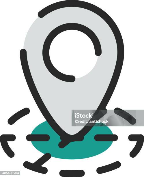 Color Line Icon For Flat Design Map Tag Stock Illustration - Download Image Now - Abstract, Arranging, Backgrounds