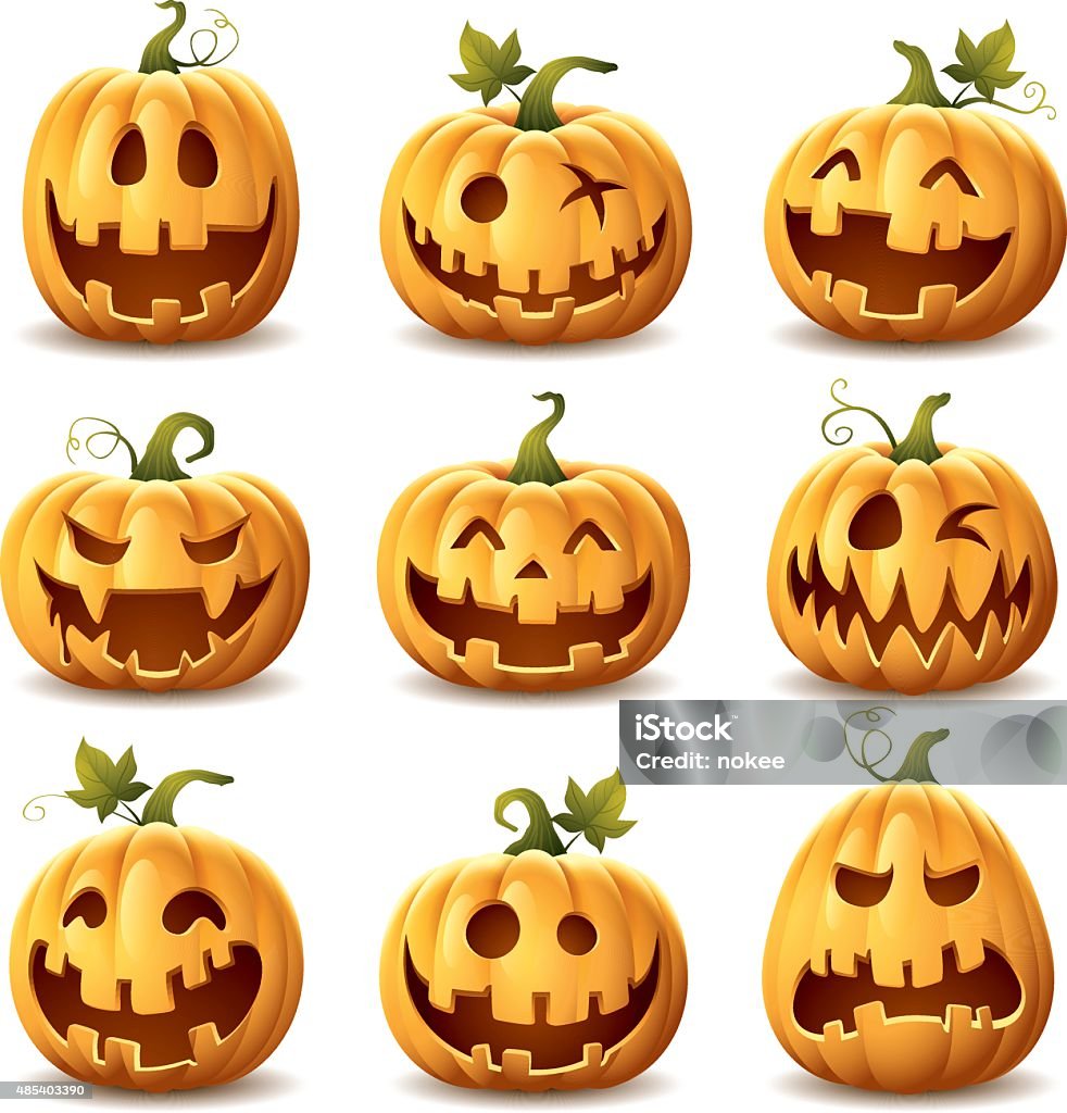 Halloween Pumpkin Set - halloween pumpkin set on white background Halloween stock vector