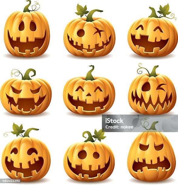 Halloween Pumpkin Set Stock Illustration - Download Image Now - Halloween, Pumpkin, Jack O' Lantern