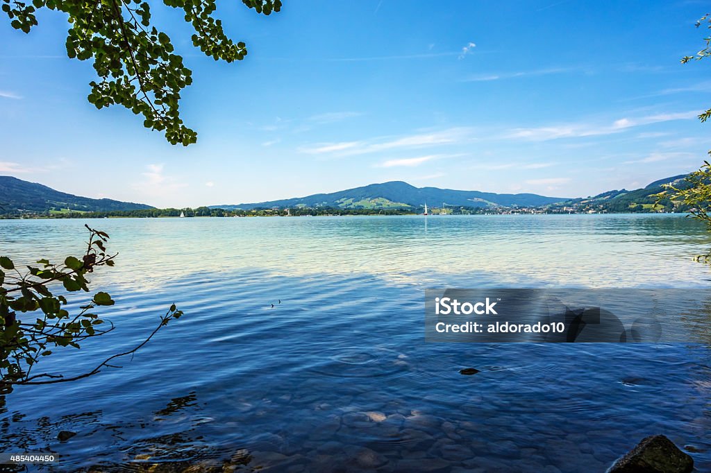 Lake Attersee View over the lake Attersee, Austria, Europe 2015 Stock Photo