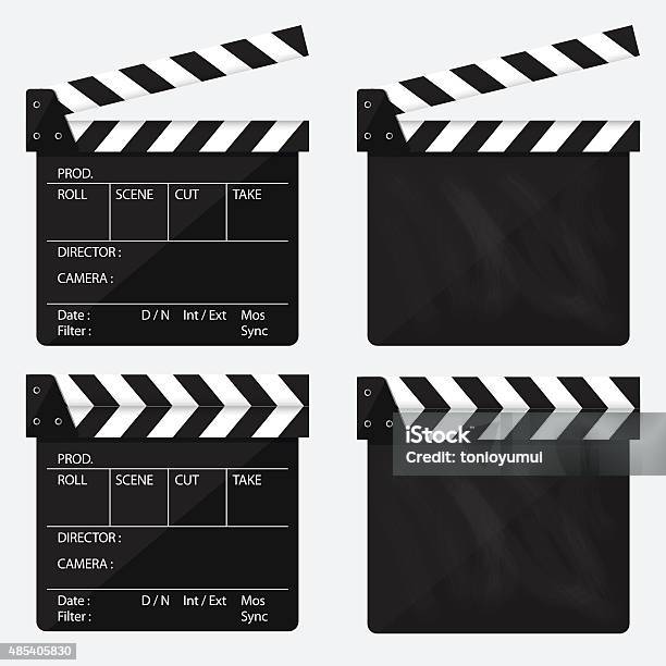 Movie Clapperboard Blank Movie Clapperboard Vector Stock Illustration - Download Image Now
