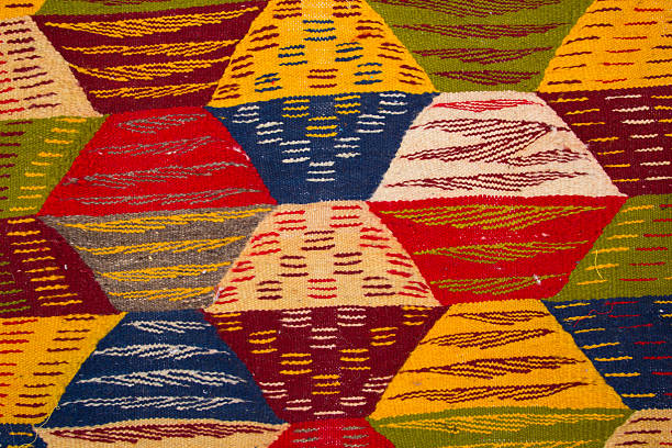 istock Fragment of motley wool carpet 485407375