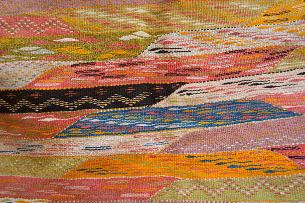 istock Fragment of motley wool carpet 485407397