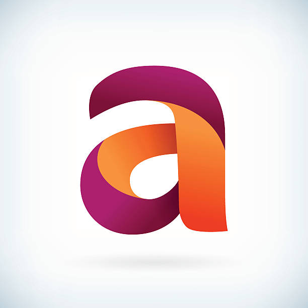 Modern twisted letter A vector art illustration