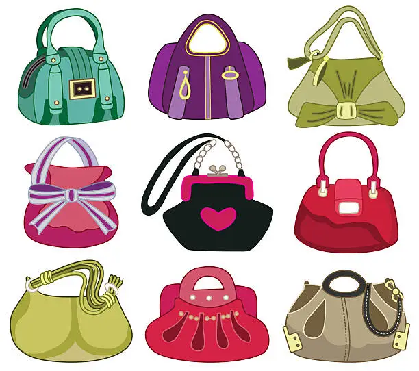 Vector illustration of collection og fashion handbag (vector illustration)