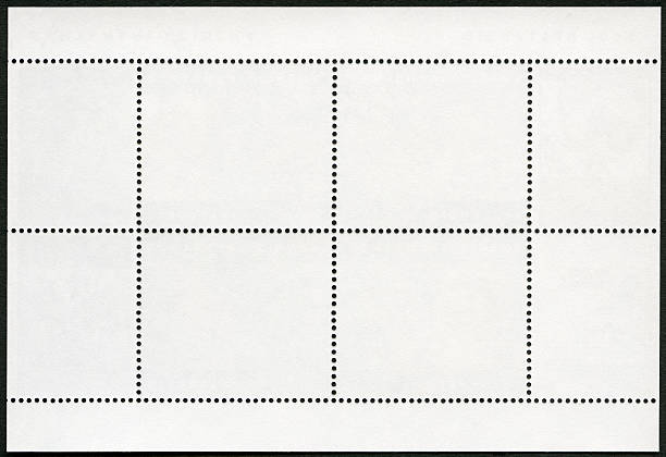 пустой почтовая марка блок сувенир лист на черном фоне - unstuck стоковые фото и изображения