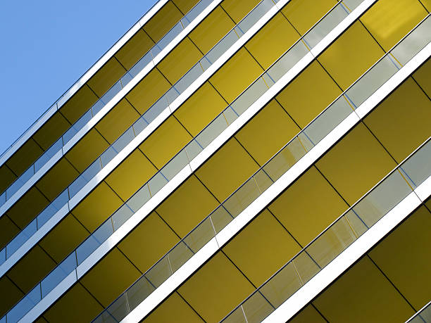 Yellow balconies stock photo