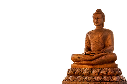 Buddha statue on white background 