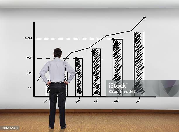 Wall With Chart Stock Photo - Download Image Now - Adult, Arranging, Business