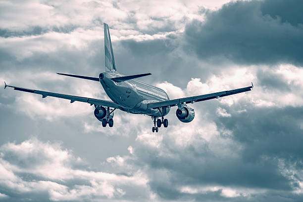 istock Landing of the passenger plane. 485412470