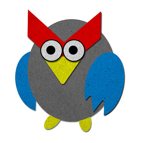 istock Owl made from recycled paper background 485413159