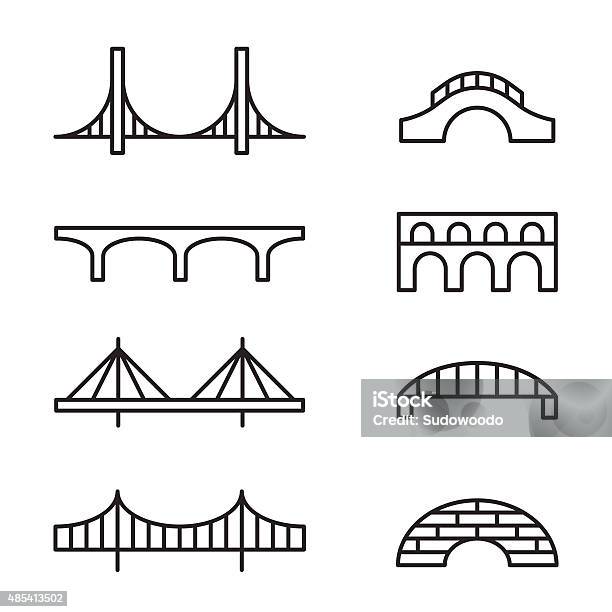 Bridge Icons Stock Illustration - Download Image Now - Bridge - Built Structure, Vector, Arch - Architectural Feature