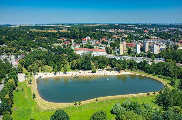 istock Aerial view on the swimming pool 485413898