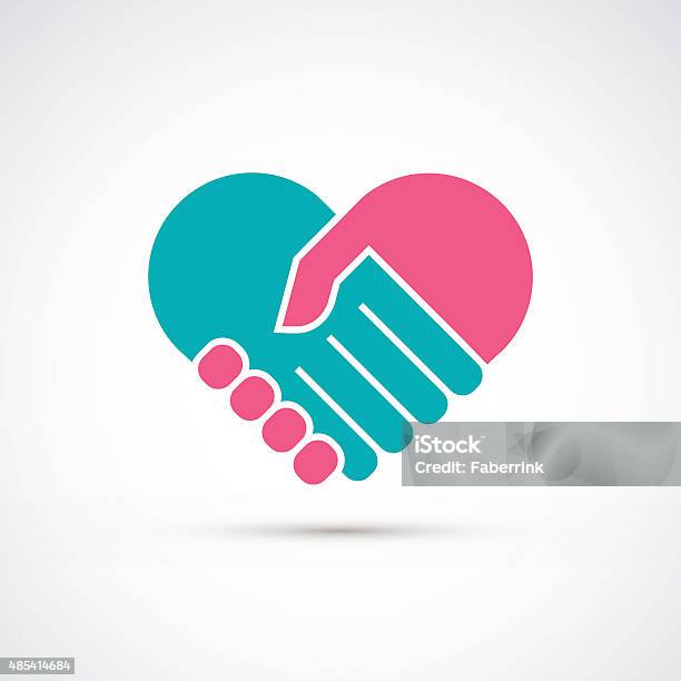 Heart Symbol Stock Illustration - Download Image Now - Handshake, Heart Shape, Unity