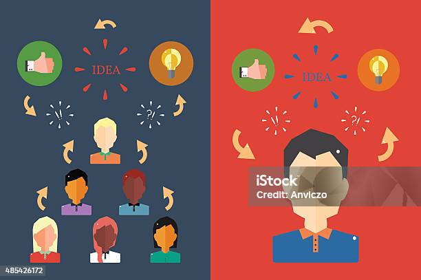 Start Up Concept Team Work Stock Illustration - Download Image Now - 2015, Adult, Business