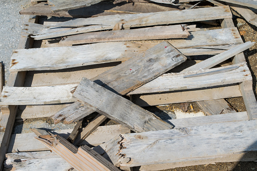 Broken wood pallets