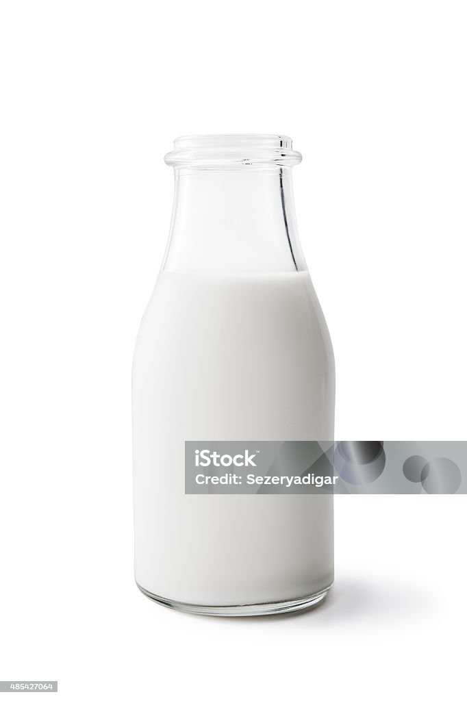 Milk bottle Milk bottle, Isolated on white, Clipping Path Milk Bottle Stock Photo