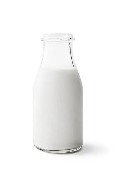 Milk bottle, Isolated on white, Clipping Path