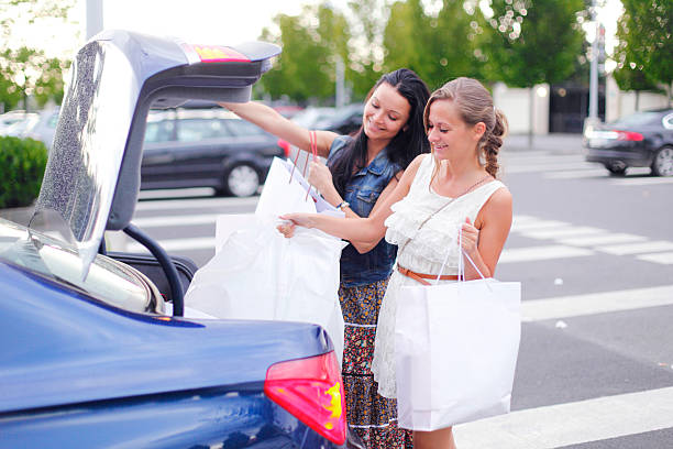 istock Two woman after shopping 485427709