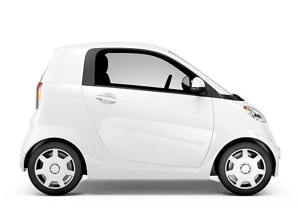 seitenansicht studioaufnahme weiß mini - small car stock-fotos und bilder
